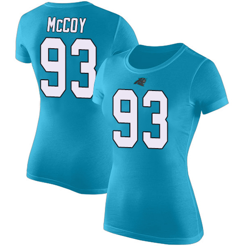 Carolina Panthers Blue Women Gerald McCoy Rush Pride Name and Number NFL Football #93 T Shirt->carolina panthers->NFL Jersey